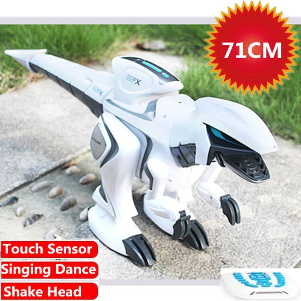 high simulation dinosaur intelligent pet robot 71cm large touch sensor remote control sining dance walking program shake head
high simulation dinosaur intelligent pet robot 71cm large touch sensor remote control sining dance walking program shake head