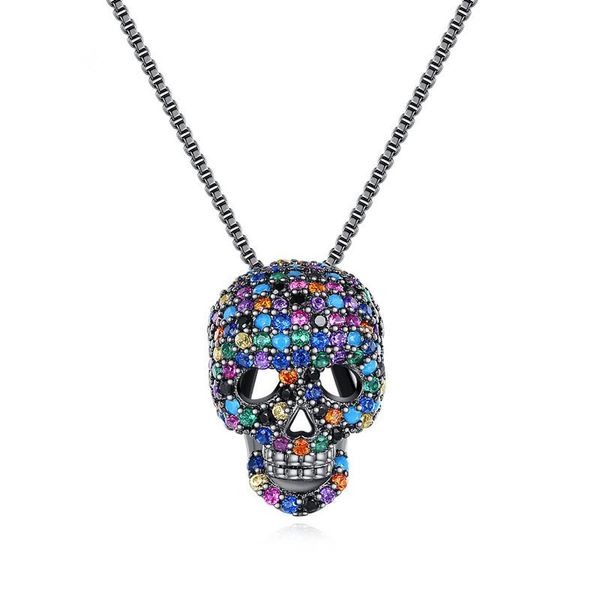 pendant necklaces colorful zircon skull necklace for women fashion men's hip hop jewelry punk skeleton, Silver
pendant necklaces colorful zircon skull necklace for women fashion men's hip hop jewelry punk skeleton, Silver