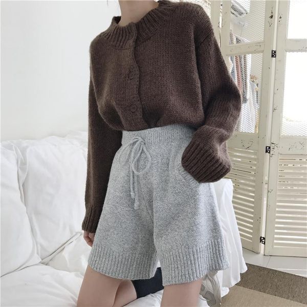 women's shorts junerain women clothing autumn elastic knitted warm casual high waist loose chic streetwear korean bottoms, White;black
women's shorts junerain women clothing autumn elastic knitted warm casual high waist loose chic streetwear korean bottoms, White;black