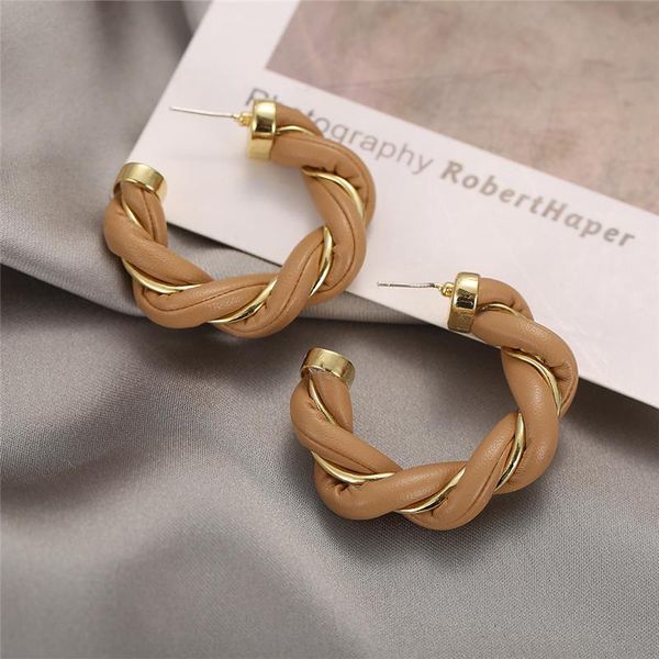 hoop & huggie vintage geometric leather earrings for women trendy winding metal 2021 elegant wedding party jewelry, Golden;silver
hoop & huggie vintage geometric leather earrings for women trendy winding metal 2021 elegant wedding party jewelry, Golden;silver
