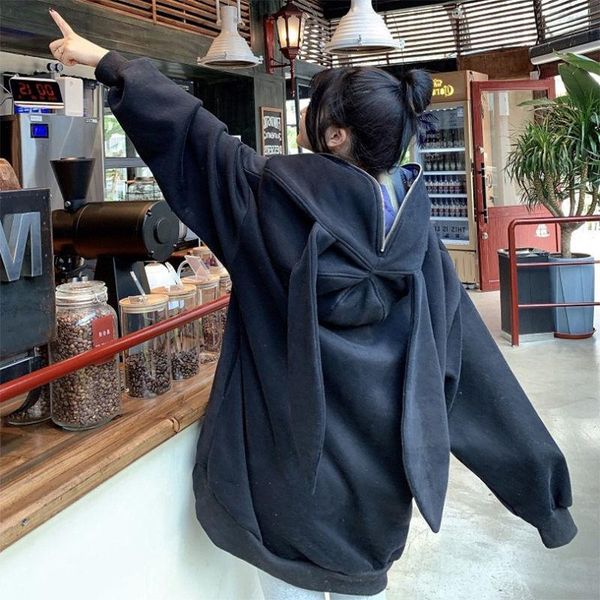 women's hoodies & sweatshirts qweek harajuku kawaii ears zip up hoodie women jacket winter plus velvet thick sweatshirt cute cloth, Black
women's hoodies & sweatshirts qweek harajuku kawaii ears zip up hoodie women jacket winter plus velvet thick sweatshirt cute cloth, Black