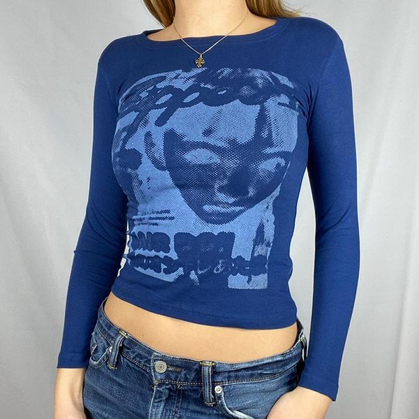 women's t-shirt women long sleeve spring autumn female head pattern street style skinny fit navel clothing, White
women's t-shirt women long sleeve spring autumn female head pattern street style skinny fit navel clothing, White