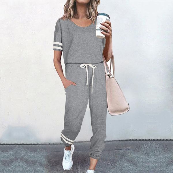 45 2pc sports pure womenpant color suit short sleeve fitness suits leisure pocket home bandage sweatpants sets ensemble femme, White
45 2pc sports pure womenpant color suit short sleeve fitness suits leisure pocket home bandage sweatpants sets ensemble femme, White