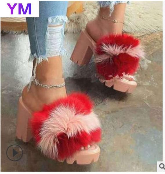 sandals 2021 fashion style women high heel open toe fish mouth slippers plush vamp outdoor casual size 35-43, Black
sandals 2021 fashion style women high heel open toe fish mouth slippers plush vamp outdoor casual size 35-43, Black