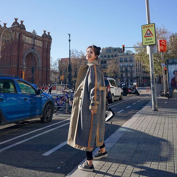women's trench coats 2021 splicing heavy industry wears autumn korean windbreaker jacket plaid belt waist coat female commuter 011365, Tan;black
women's trench coats 2021 splicing heavy industry wears autumn korean windbreaker jacket plaid belt waist coat female commuter 011365, Tan;black