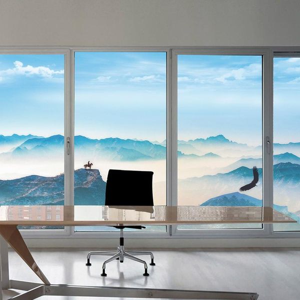 window stickers glass electrostatic frosted light opaque bathroom sliding door decoration