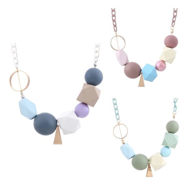 new trendy colorful wooden beads statement necklace handmade necklaces pendants women's sweater chain geometry jewelry accessory, Silver
new trendy colorful wooden beads statement necklace handmade necklaces pendants women's sweater chain geometry jewelry accessory, Silver