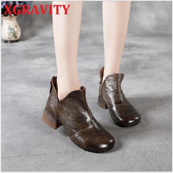 boots xgravity autumn winter retro nakid ankle cow genuine leather chunky short heel women fashion shoes v cut, Black
boots xgravity autumn winter retro nakid ankle cow genuine leather chunky short heel women fashion shoes v cut, Black