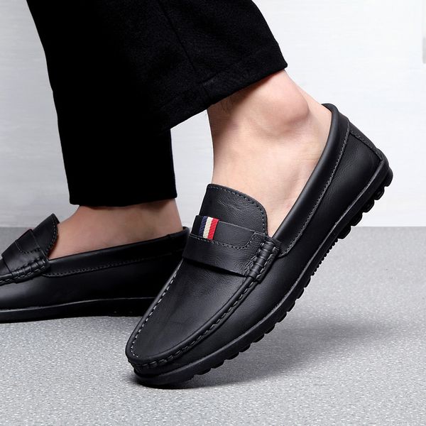 men leather shoes casual slip on formal mens dress shoes soft loafers 2022 fashion comfortable breathable italian driving shoes, Black
men leather shoes casual slip on formal mens dress shoes soft loafers 2022 fashion comfortable breathable italian driving shoes, Black
