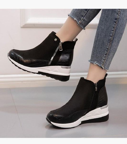 boots women 2021 autumn winter wedges platform shoes high help thick bottom zipper casual sports sneakers big size 35-43, Black
boots women 2021 autumn winter wedges platform shoes high help thick bottom zipper casual sports sneakers big size 35-43, Black