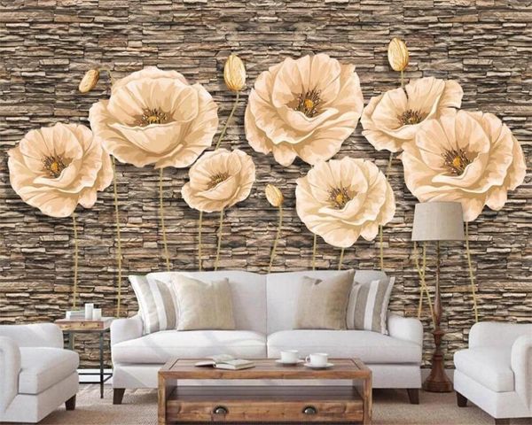 custom 3d self-adhesive wallpaper mural retro brick wall poppies 8d stereo bedroom living room sofa background wall paper mural
custom 3d self-adhesive wallpaper mural retro brick wall poppies 8d stereo bedroom living room sofa background wall paper mural