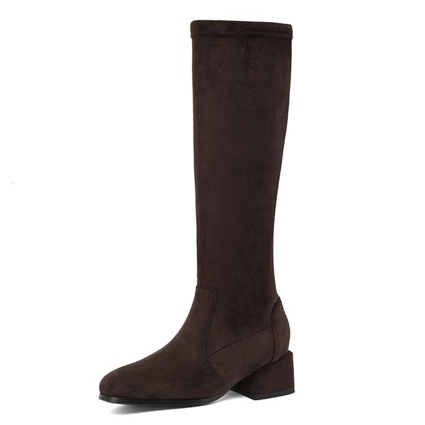 stretch fabric heel horseman of square foot herd sewn at knee height teddy boots short women's shoes klxf, Black
stretch fabric heel horseman of square foot herd sewn at knee height teddy boots short women's shoes klxf, Black