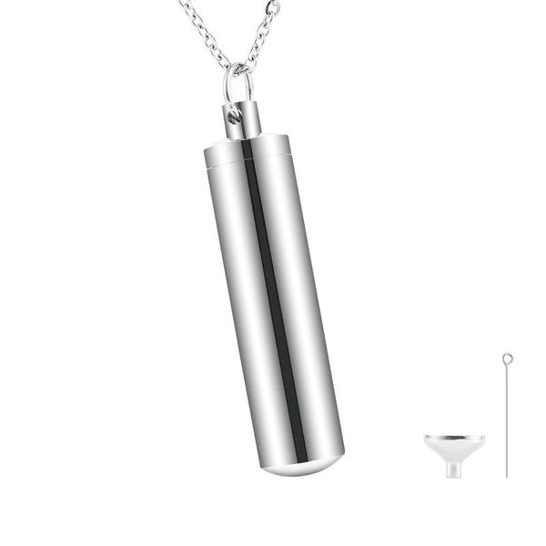 pendant necklaces chunky cylinder cremation urn necklace in stainless steel, for human or pet ashes, stash locket, ash vial jewelry, Silver
pendant necklaces chunky cylinder cremation urn necklace in stainless steel, for human or pet ashes, stash locket, ash vial jewelry, Silver