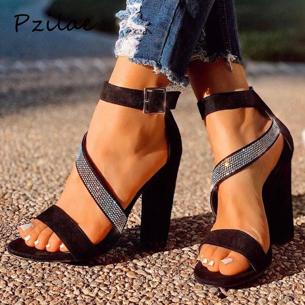 sandals pzilae bling crystal women square heel rhinestone strap gladiator cover party shoes size 35-42, Black
sandals pzilae bling crystal women square heel rhinestone strap gladiator cover party shoes size 35-42, Black