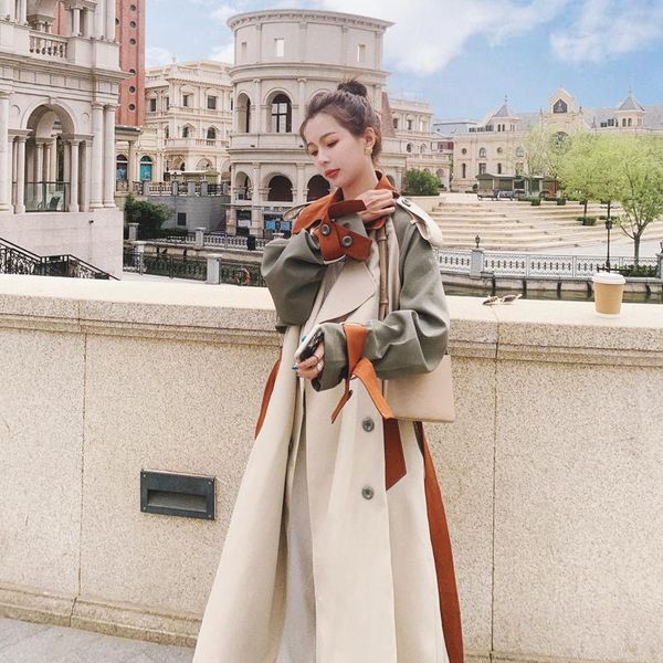 women's trench coats brand fashion women coat long patchwork double-breasted with belt lady duster female cloak spring autumn, Tan;black
women's trench coats brand fashion women coat long patchwork double-breasted with belt lady duster female cloak spring autumn, Tan;black