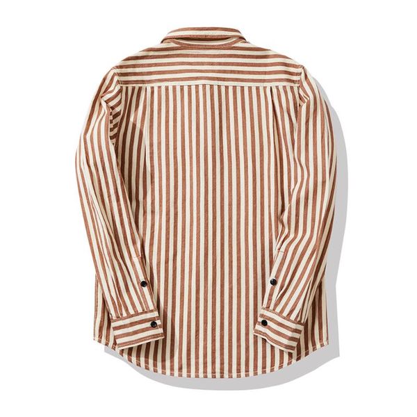 men's casual shirts vertical stripes long sleeved shirt mens vintage striped loose lapel men, White;black
men's casual shirts vertical stripes long sleeved shirt mens vintage striped loose lapel men, White;black