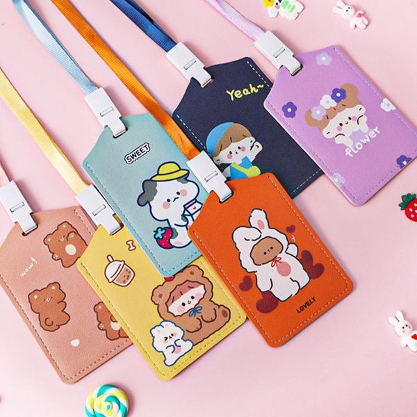 card holders id badge holder cute cartoon pu leather bus pass case cover business cards, Brown;gray
card holders id badge holder cute cartoon pu leather bus pass case cover business cards, Brown;gray