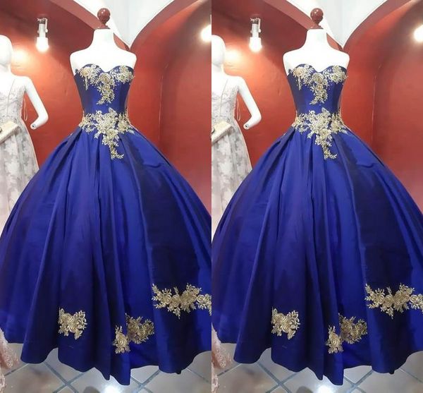 2021 new gold floal applique prom formal dresses princess a-line royal blue satin strapless evening gowns elegant vestidos de quinceanera, Black
2021 new gold floal applique prom formal dresses princess a-line royal blue satin strapless evening gowns elegant vestidos de quinceanera, Black
