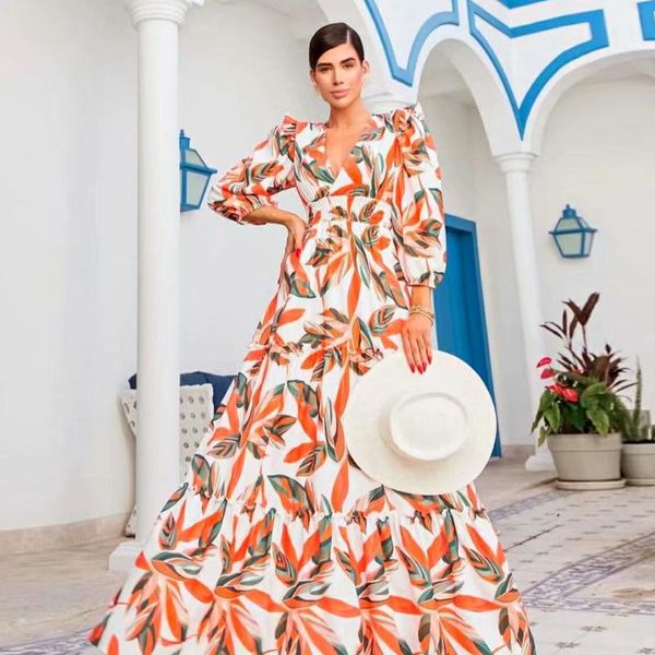 casual dresses designer spring autumn women's fashion party v-neck long sleeve vintage elegant print midi dress, Black;gray
casual dresses designer spring autumn women's fashion party v-neck long sleeve vintage elegant print midi dress, Black;gray