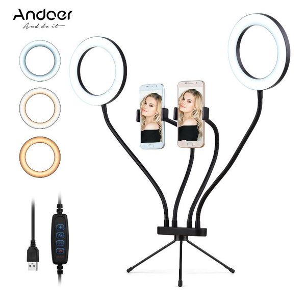 andoer 6-inch dual led ring light 3000-5000k 10 levels brightness with table tripod stand dual phone holders led ring light
andoer 6-inch dual led ring light 3000-5000k 10 levels brightness with table tripod stand dual phone holders led ring light