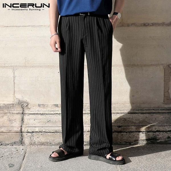 men's pants incerun 2021 spring men casual fashion straight striped trousers korean style man loose zipper pantalones streetwear 5xl, Black
men's pants incerun 2021 spring men casual fashion straight striped trousers korean style man loose zipper pantalones streetwear 5xl, Black