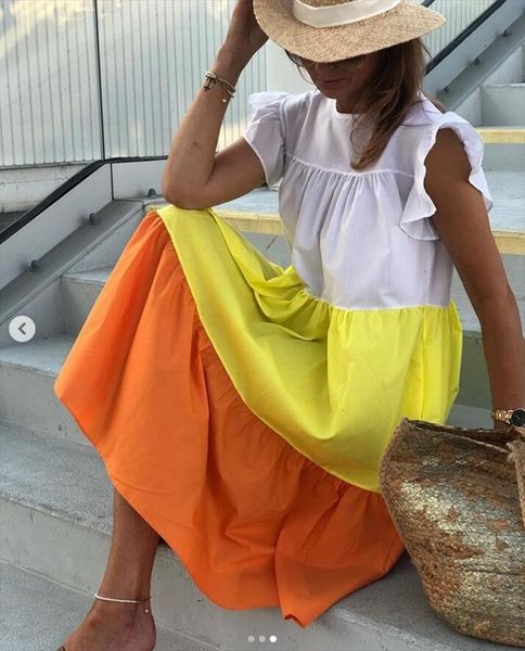 sweety contrast o neck women dress half sleeve oversize casual midi female summer clothes, Black;gray
sweety contrast o neck women dress half sleeve oversize casual midi female summer clothes, Black;gray