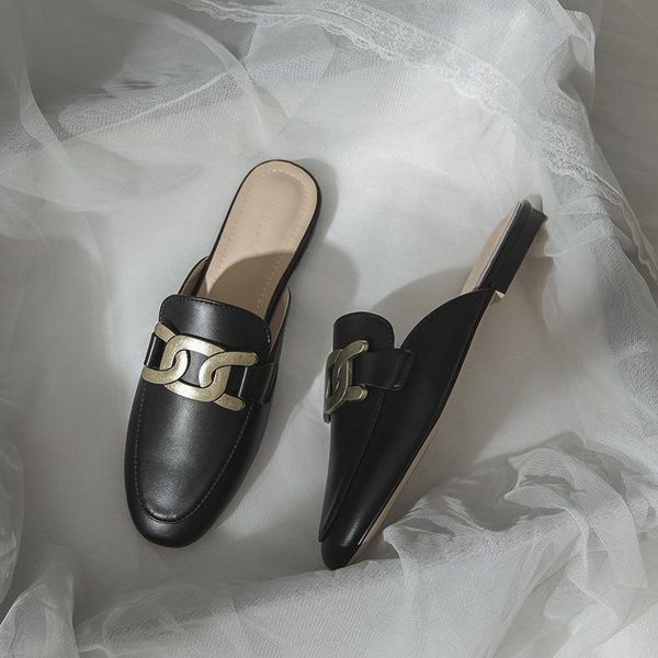 slippers cover toe mules for women 2021 shoes ladies' loafers low rivet flat hoof heels slides basic pu metal decoration fabric, Black
slippers cover toe mules for women 2021 shoes ladies' loafers low rivet flat hoof heels slides basic pu metal decoration fabric, Black
