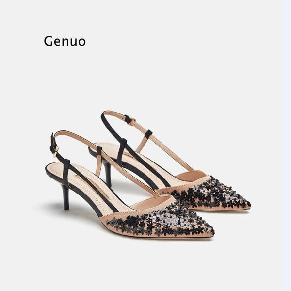 sandals 2021summer fashion women 's shoes heel hollow sequined fine buckle pointed high casual, Black
sandals 2021summer fashion women 's shoes heel hollow sequined fine buckle pointed high casual, Black