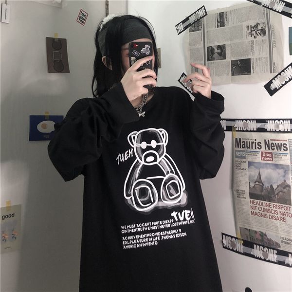 2021 new autumn dark funeral bear long-sleeved men and women loose streetwear capless round neck sweatshirt 1v18, Black
2021 new autumn dark funeral bear long-sleeved men and women loose streetwear capless round neck sweatshirt 1v18, Black