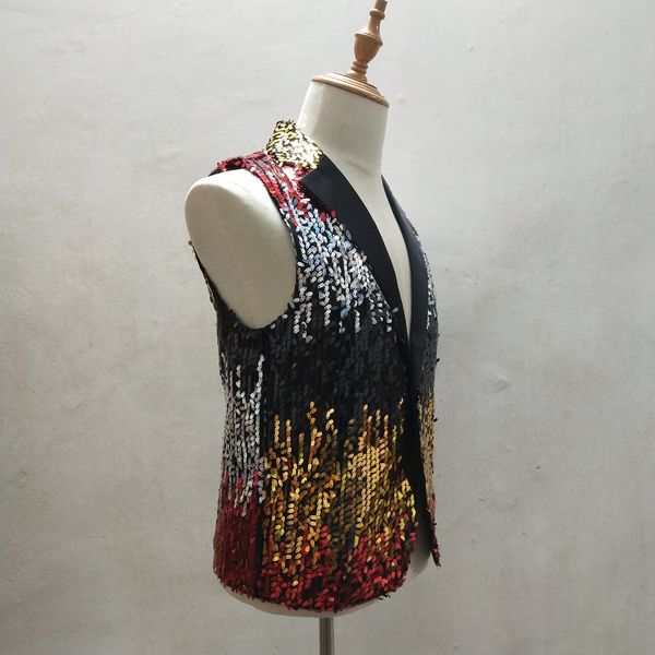 sparkly sequins vest men paillette vests slim waistcoat nightclub male dj singer show stage outfit bar host performance clothing, Black;red
sparkly sequins vest men paillette vests slim waistcoat nightclub male dj singer show stage outfit bar host performance clothing, Black;red