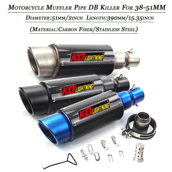 motorcycle exhaust system muffler pipe dirt bike atv escape removable db killer tip stainless carbon fiber for 38-51mm
motorcycle exhaust system muffler pipe dirt bike atv escape removable db killer tip stainless carbon fiber for 38-51mm