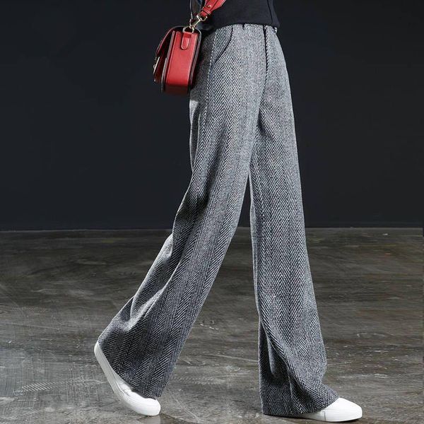 women's pants & capris 2021 winter autumn woolen women high waist loose wide leg thick warm wool pant woman female long trousers plus s, Black;white
women's pants & capris 2021 winter autumn woolen women high waist loose wide leg thick warm wool pant woman female long trousers plus s, Black;white