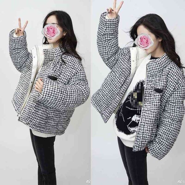 winter new 2021 yang mi's same thousand bird lattice warm thickened stand collar loose down cotton coat women's, Black
winter new 2021 yang mi's same thousand bird lattice warm thickened stand collar loose down cotton coat women's, Black