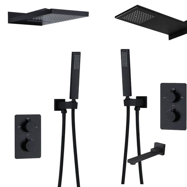 bakala black thermostatic shower faucets set rain waterfall shower head with 3-way thermostatic mixer tap bath faucet
bakala black thermostatic shower faucets set rain waterfall shower head with 3-way thermostatic mixer tap bath faucet