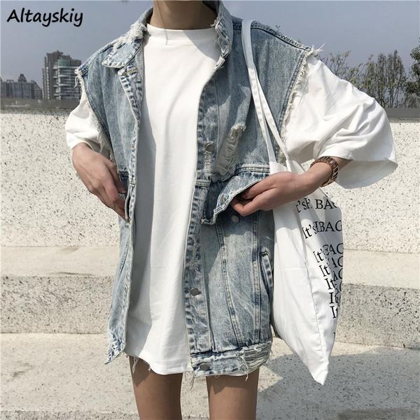 women's vests waistcoats women turn-down collar single breasted hole vintage designer korean style denim cool girl streetwear hip hop f, Black;white
women's vests waistcoats women turn-down collar single breasted hole vintage designer korean style denim cool girl streetwear hip hop f, Black;white