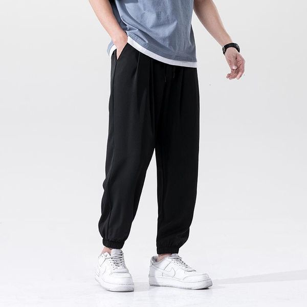 men's pants hybskr summer harem solid color man casual joggers 2021 korean ice silk male elastic waist basic trousers, Black
men's pants hybskr summer harem solid color man casual joggers 2021 korean ice silk male elastic waist basic trousers, Black