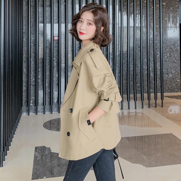 women's trench coats fall 2021 windbreaker simple fashion temperament lapel double breasted british style baggy coat, Tan;black
women's trench coats fall 2021 windbreaker simple fashion temperament lapel double breasted british style baggy coat, Tan;black