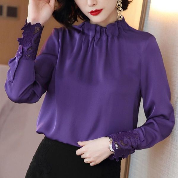 women's blouses & shirts purple blazer women's embroidered long sleeve 2021 fall harbor retro shirt heavy satin imitation silk, White
women's blouses & shirts purple blazer women's embroidered long sleeve 2021 fall harbor retro shirt heavy satin imitation silk, White