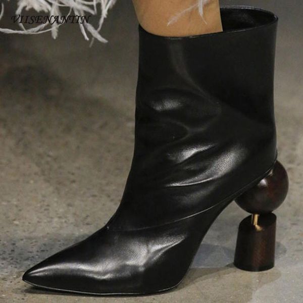 boots pointed toe color matching catwalk fashion big size short special-shaped high-heeled show temperament ladies, Black
boots pointed toe color matching catwalk fashion big size short special-shaped high-heeled show temperament ladies, Black