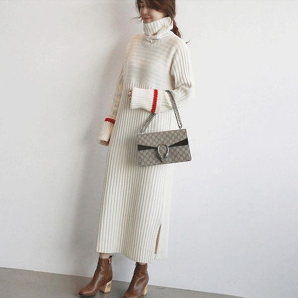 casual dresses korean turtleneck thick knitting long winter sweater dress women's knitted female loose girls oversize vestidos, Black;gray
casual dresses korean turtleneck thick knitting long winter sweater dress women's knitted female loose girls oversize vestidos, Black;gray