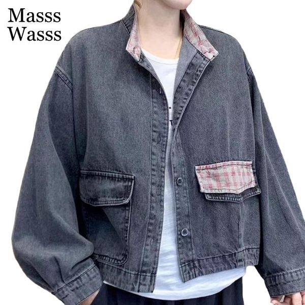 women's jackets masss wasss korean style spring 2021 female loose denim womens plaid patchwork clothes ladies street oversized coats, Black;brown
women's jackets masss wasss korean style spring 2021 female loose denim womens plaid patchwork clothes ladies street oversized coats, Black;brown
