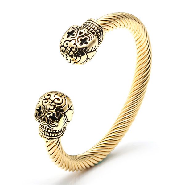 design jewelry titanium skull gothic double ghost steel wire woven bracelet qw3671, White
design jewelry titanium skull gothic double ghost steel wire woven bracelet qw3671, White