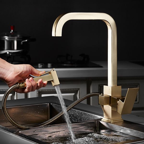 2021 new faucet hand shower head brushed gold & cold kitchen tap with spray gun rotating sink mixer 7ci0
2021 new faucet hand shower head brushed gold & cold kitchen tap with spray gun rotating sink mixer 7ci0