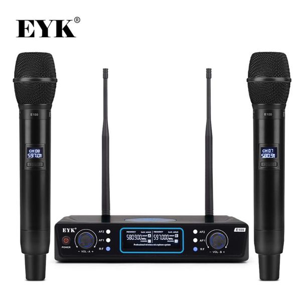 eyk e100 uhf wireless microphone system with dual handheld microphone 500-900mhz 60m distance suitable for family/classroom
eyk e100 uhf wireless microphone system with dual handheld microphone 500-900mhz 60m distance suitable for family/classroom