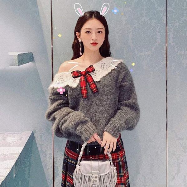 women's sweaters women sweater knitted bow v neck doll collar mohair knitwear off shoulder fashion sweet stylish female autumn winter, White;black
women's sweaters women sweater knitted bow v neck doll collar mohair knitwear off shoulder fashion sweet stylish female autumn winter, White;black