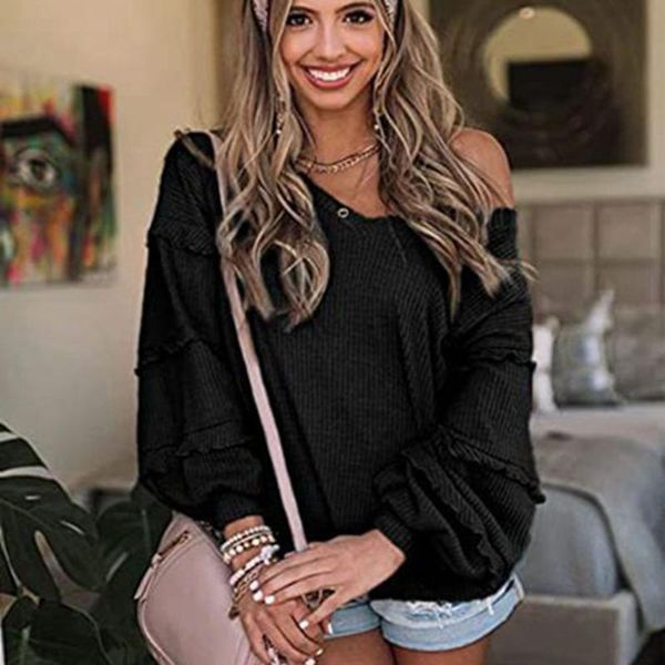 women's sweaters winter sweater casual fashion trend commuter style solid color lantern sleeves warm loose thin stitching knitted top, White;black
women's sweaters winter sweater casual fashion trend commuter style solid color lantern sleeves warm loose thin stitching knitted top, White;black