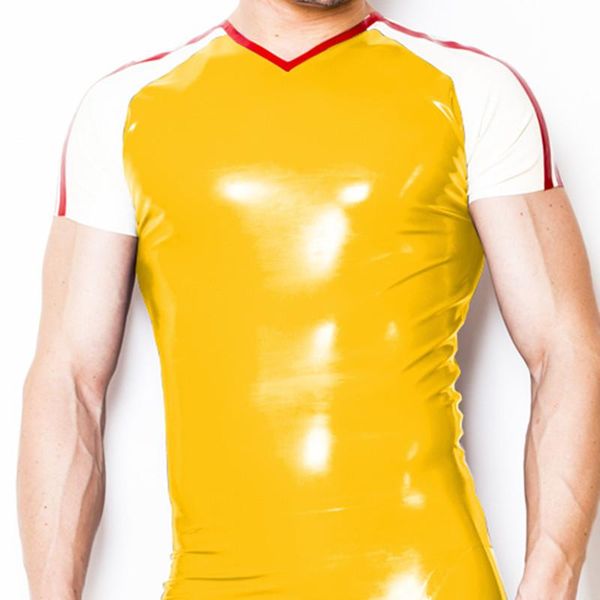 bras sets 100% pure latex men handsome fashion short sleeve yellow red and white jacket size xxs-xxl, Red;black 
bras sets 100% pure latex men handsome fashion short sleeve yellow red and white jacket size xxs-xxl, Red;black