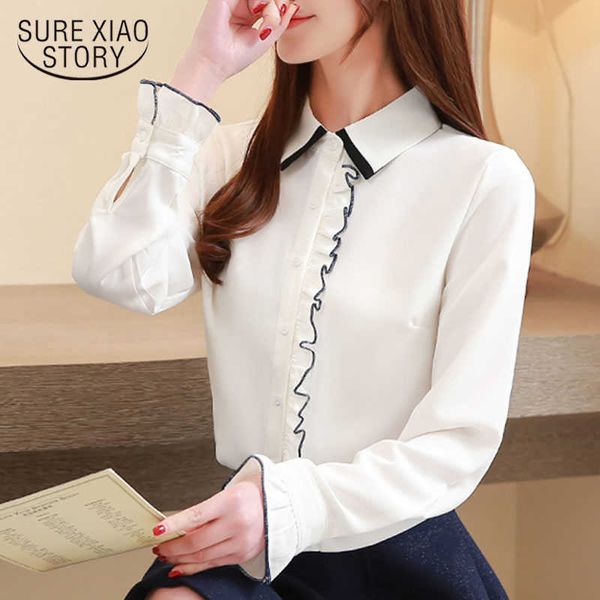 autumn loose long sleeve chiffon blouse women solid color shirt doll-collar women shirts base shirt chemisier femme 10756 210528, White
autumn loose long sleeve chiffon blouse women solid color shirt doll-collar women shirts base shirt chemisier femme 10756 210528, White
