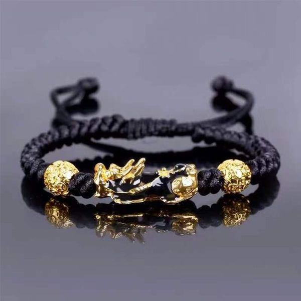 1pcs handmade braided tibetan lucky red rope bracelets with color changed pixiu charm bracelet for women men gifts, Golden;silver
1pcs handmade braided tibetan lucky red rope bracelets with color changed pixiu charm bracelet for women men gifts, Golden;silver