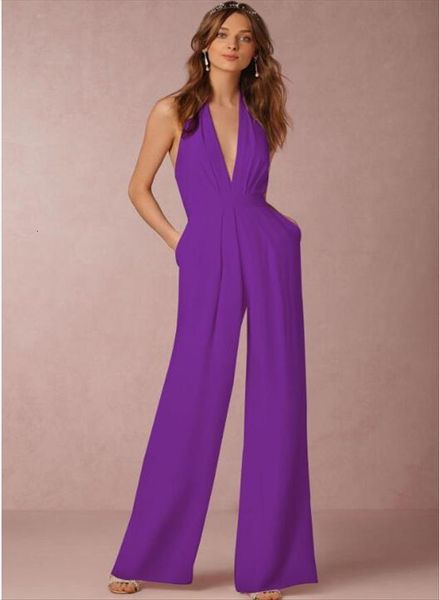 fashion deep women romper v neck backless halter wide leg pant jumpsuits sleeveless long formal playsuit, Black;white
fashion deep women romper v neck backless halter wide leg pant jumpsuits sleeveless long formal playsuit, Black;white